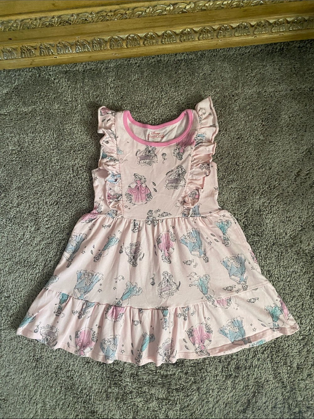 Disney Pink Princess Ruffle Tiered Dress size 5